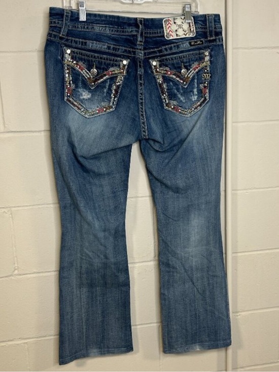 Miss Me Denim - Miss Me Jeans Womens 32 Easy Boot Flap Pocket Aztec Embroidered Mid Rise y2K